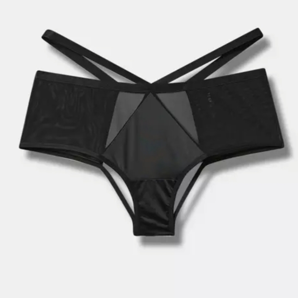 Strappy Satin Tanga With Open Bum, Torrid Size 0